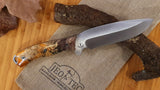 JEO-TEC Nº9 - Masur Birch Stabilized Wood - MOVA Stainless Steel - Multi-positioned Leather Sheath - Firesteel - Handmade
