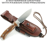 JEO-TEC Nº7 - Cocobolo Exotic Wood - BOHLER N690C Stainless Steel - Multi-positioned Leather Sheath - Firesteel