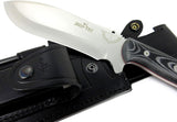 JEO-TEC Nº55 - Black Mikarta Handles - Stainless Steel Mova 58 - Multi-positioned Leather Sheath - Firesteel - Sharpener Stone