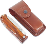JEO-TEC Nº17 - Cocobolo Wood Handle - Sandvik 14c28N Stainless Steel - Multi-positioned Leather Sheath