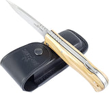 JEO-TEC Nº17 - Olive Wood Handle - Sandvik 14c28N Stainless Steel - Multi-positioned Leather Sheath