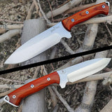 JEO-TEC Nº39 - Cocobolo Wood Handle - Stainless Steel Mova 58 - Multi-positioned Leather Sheath - Firesteel - Sharpener Stone