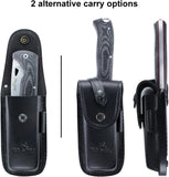 JEO-TEC Nº47 - Black Mikarta - Stainless Steel Mova 58 - Leather Sheath - Firesteel