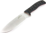 JEO-TEC Nº7 - Black Polished Mikarta - BOHLER N690C Stainless Steel - Multi-positioned Leather Sheath - Firesteel
