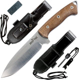 JEO-TEC Nº39 - Coffee Yute Mikarta - Stainless Steel Mova 58 - Multi-positioned Leather Sheath - Firesteel - Sharpener Stone