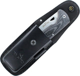 JEO-TEC Nº47 - Black Mikarta - Stainless Steel Mova 58 - Leather Sheath - Firesteel