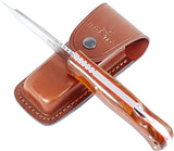 JEO-TEC Nº17 - Cocobolo Wood Handle - Sandvik 14c28N Stainless Steel - Multi-positioned Leather Sheath