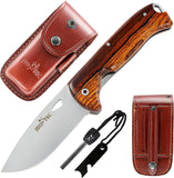 JEO-TEC Nº47 - Cocobolo - Stainless Steel Mova 58 - Leather Sheath - Firesteel