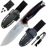 JEO-TEC Nº21 - Black and Red Mikarta - BOHLER N690C Stainless Steel - Multi-positioned Kydex Sheath - Firesteel