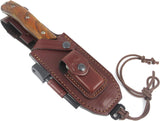 JEO-TEC Nº7 - Cocobolo Exotic Wood - BOHLER N690C Stainless Steel - Multi-positioned Leather Sheath - Firesteel