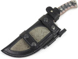 JEO-TEC Nº51 - Black/Brown Mikarta - Stainless Steel Mova 58 - Leather Sheath - Firesteel
