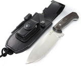 JEO-TEC Nº39 - Brown Yute Mikarta - Stainless Steel Mova 58 - Multi-positioned Leather Sheath - Firesteel - Sharpener Stone