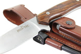 JEO-TEC Nº21 - Cocobolo Exotic Wood - BOHLER N690C Stainless Steel - Multi-positioned Leather Sheath - Firesteel