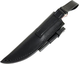 JEO-TEC Nº18 - Black Mikarta Handle - Stainless Steel Sandvik 14c28n - Leather Sheath + Firesteel
