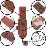 JEO-TEC Nº9 - Cocobolo Wood Handles - Stainless Steel Mova 58 - Multi-positioned Leather Sheath - Firesteel - Sharpener Stone