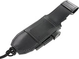 JEO-TEC Nº39 - Black Mikarta - Stainless Steel Mova 58 - Multi-positioned Leather Sheath - Firesteel - Sharpener Stone