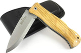 JEO-TEC Nº17 - Olive Wood Handle - Sandvik 14c28N Stainless Steel - Multi-positioned Leather Sheath