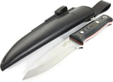 JEO-TEC Nº18 - Black Mikarta Handle - Stainless Steel Sandvik 14c28n - Leather Sheath + Firesteel