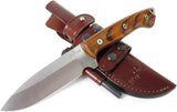 JEO-TEC Nº29 - Cocobolo wood handle - Stainless Steel Mova 58 - Multi-positioned Leather Sheath - Firesteel - Sharpener Stone