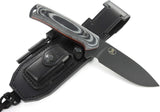 JEO-TEC Nº21 - Black Mikarta - Coated BOHLER N690C Stainless Steel - Multi-positioned Leather Sheath - Firesteel