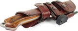 JEO-TEC Nº29 - Cocobolo wood handle - Stainless Steel Mova 58 - Multi-positioned Leather Sheath - Firesteel - Sharpener Stone