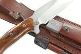 JEO-TEC Nº15 - Cocobolo Wood Handle - BOHLER N690C Stainless Steel - Multi-positioned Leather Sheath - Firesteel - Sharpener Stone