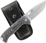 JEO-TEC Nº47 - Black Mikarta - Stainless Steel Mova 58 - Leather Sheath - Firesteel