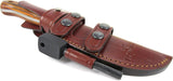 JEO-TEC Nº29 - Cocobolo wood handle - Stainless Steel Mova 58 - Multi-positioned Leather Sheath - Firesteel - Sharpener Stone