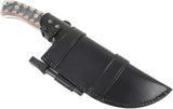 JEO-TEC Nº51 - Black/Brown Mikarta - Stainless Steel Mova 58 - Leather Sheath - Firesteel