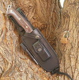 JEO-TEC Nº39 - Brown Yute Mikarta - Stainless Steel Mova 58 - Multi-positioned Leather Sheath - Firesteel - Sharpener Stone