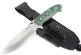 JEO-TEC Nº43 - Green Mikarta - Stainless Steel Mova 58 - Leather Sheath - Firesteel