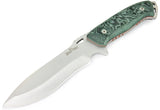 JEO-TEC Nº43 - Green Mikarta - Stainless Steel Mova 58 - Leather Sheath - Firesteel