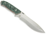 JEO-TEC Nº43 - Green Mikarta - Stainless Steel Mova 58 - Leather Sheath - Firesteel
