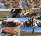 JEO-TEC Nº21 - Cocobolo Exotic Wood - BOHLER N690C Stainless Steel - Multi-positioned Leather Sheath - Firesteel