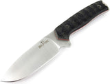 JEO-TEC Nº21 - Black Polished Mikarta - BOHLER N690C Stainless Steel - Multi-positioned Leather Sheath - Firesteel