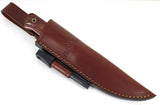 JEO-TEC Nº18 - Cocobolo Wood Handle - Stainless Steel Sandvik 14c28n - Leather Sheath + Firesteel