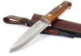 JEO-TEC Nº18 - Cocobolo Wood Handle - Stainless Steel Sandvik 14c28n - Leather Sheath + Firesteel