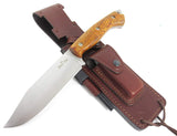 JEO-TEC Nº37 - Cocobolo Exotic Wood - Stainless Steel Mova 58 - Multi-positioned Leather Sheath - Firesteel - Sharpener Stone