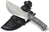 JEO-TEC Nº51 - Black Mikarta - Stainless Steel Mova 58 - Leather Sheath - Firesteel
