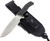 JEO-TEC Nº7 - Black Polished Mikarta - BOHLER N690C Stainless Steel - Multi-positioned Leather Sheath - Firesteel