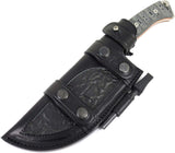 JEO-TEC Nº51 - Black Mikarta - Stainless Steel Mova 58 - Leather Sheath - Firesteel