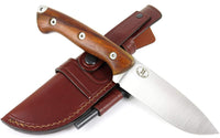 JEO-TEC Nº31 - Cocobolo Exotic Wood Handle - Stainless Steel Mova 58 - Multi-positioned Leather Sheath - Firesteel - Sharpener Stone