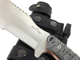 JEO-TEC Nº51 - Black Mikarta - Stainless Steel Mova 58 - Leather Sheath - Firesteel