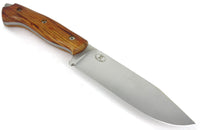 JEO-TEC Nº37 - Cocobolo Exotic Wood - Stainless Steel Mova 58 - Multi-positioned Leather Sheath - Firesteel - Sharpener Stone