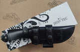 JEO-TEC Nº31 - Polished Black Mikarta Handle - Stainless Steel Mova 58 - Multi-positioned Leather Sheath - Firesteel - Sharpener Stone