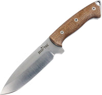 JEO-TEC Nº39 - Coffee Yute Mikarta - Stainless Steel Mova 58 - Multi-positioned Leather Sheath - Firesteel - Sharpener Stone