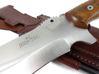 JEO-TEC Nº55 - Cocobolo Exotic Wood Handles - Stainless Steel Mova 58 - Multi-positioned Leather Sheath - Firesteel - Sharpener Stone