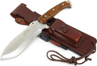 JEO-TEC Nº55 - Cocobolo Exotic Wood Handles - Stainless Steel Mova 58 - Multi-positioned Leather Sheath - Firesteel - Sharpener Stone