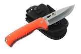 JEO-TEC Nº47 - RUTEON EDITION - Orange Fluor Mikarta - Stainless Steel Mova 58 - Nylon Sheath