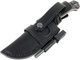 JEO-TEC Nº29 - Black Mikarta - Stainless Steel Mova 58 - Multi-positioned Leather Sheath - Firesteel - Sharpener Stone